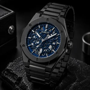 Royal Skeleton Steel Watch – Midnight Blue Edition
