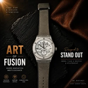 HUBLOT SPIDER WATCH - GRAY BELT WHITE INSIDE